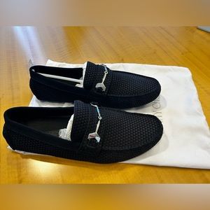 Jimmy Choo Navy Suede Brewer Loafers